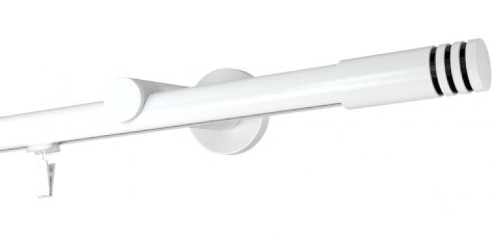 Karnisz pojedynczy standard Malibu białe Ø 19 w kolorze białym