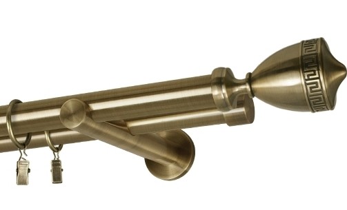 Karnisz podwójny Ø 25/19 mm mosiądz antyczny - 3m