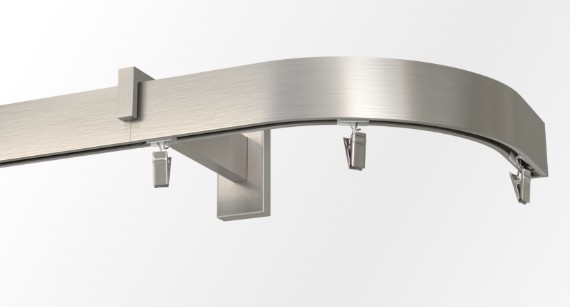 Karnisz pojedynczy, ścienny, aluminium szczotkowane kotarowy