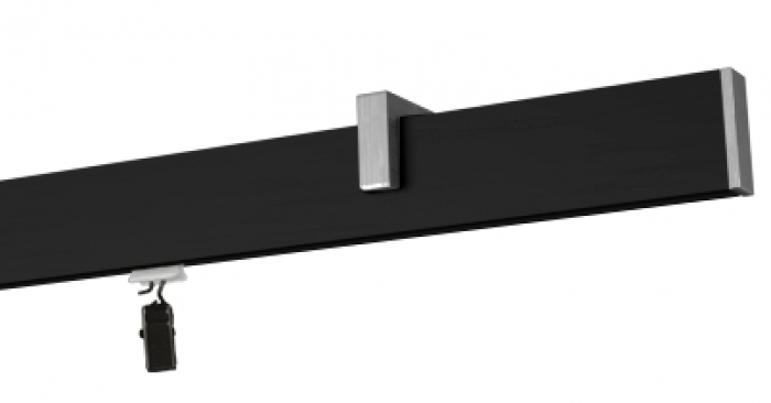 Karnisz 4m profil - czarny,   wspornik - aluminium