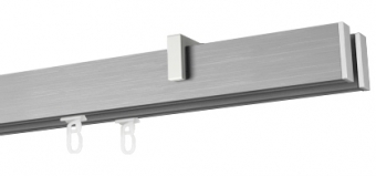 Karnisz dwubiegowy Profil - aluminium, wspornik - biały