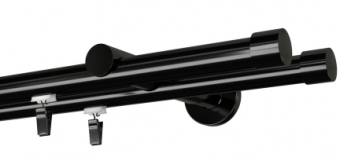 Karnisz podwójny Rullo Ø 19 w kolorze czarny 330cm