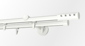 Karnisz Podwójny prosty uniwersalny ścienny przesuwny Ø19mm Hera 1,8m