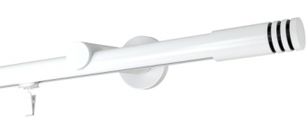 Karnisz pojedynczy standard Malibu białe Ø 19 w kolorze biały połysk 2,7m