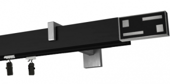 karnisz Ścienny z szyną Carbo apartamentowy w kolorze profil - czarny,   wspornik - aluminium