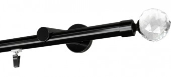 Karnisz pojedynczy standard Ø 19 mm czarny - 220 cm